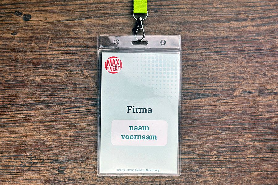 lanyard badgehouder voor kaarten van 90 x 140 mm